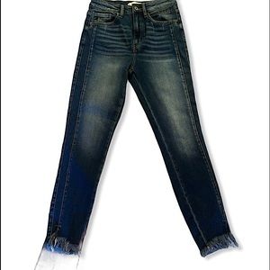 Kancan 9/28 frayed hem jeans